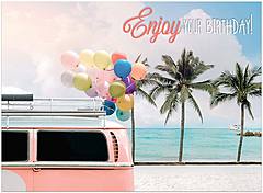 Bright and sunny wishes for happiness on your special day! Birthday Beach Greeting Card A9022U-Y